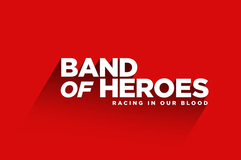 Logo_bnadf Logo band of heroes sur un fond de couleur rouge.